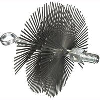 Scovolo Scovolino Tondo in Acciaio Setole piatte con Gancio e perno filettato per Tubi stufa da Ø 35 cm