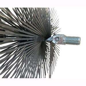 Scovolo Scovolino Tondo in Acciaio Setole piatte con Gancio e perno filettato per Tubi stufa da Ø 20 cm