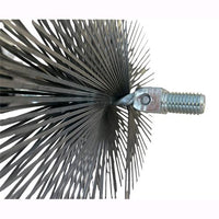 Scovolo Scovolino Tondo in Acciaio Setole piatte con Gancio e perno filettato per Tubi stufa da Ø 50 cm