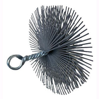 Scovolo Scovolino Tondo in Acciaio Setole piatte con Gancio e perno filettato per Tubi stufa da Ø 40 cm