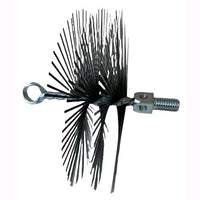 Scovolo Scovolino Tondo in Acciaio Setole piatte con Gancio e perno filettato per Tubi stufa da Ø 50 cm