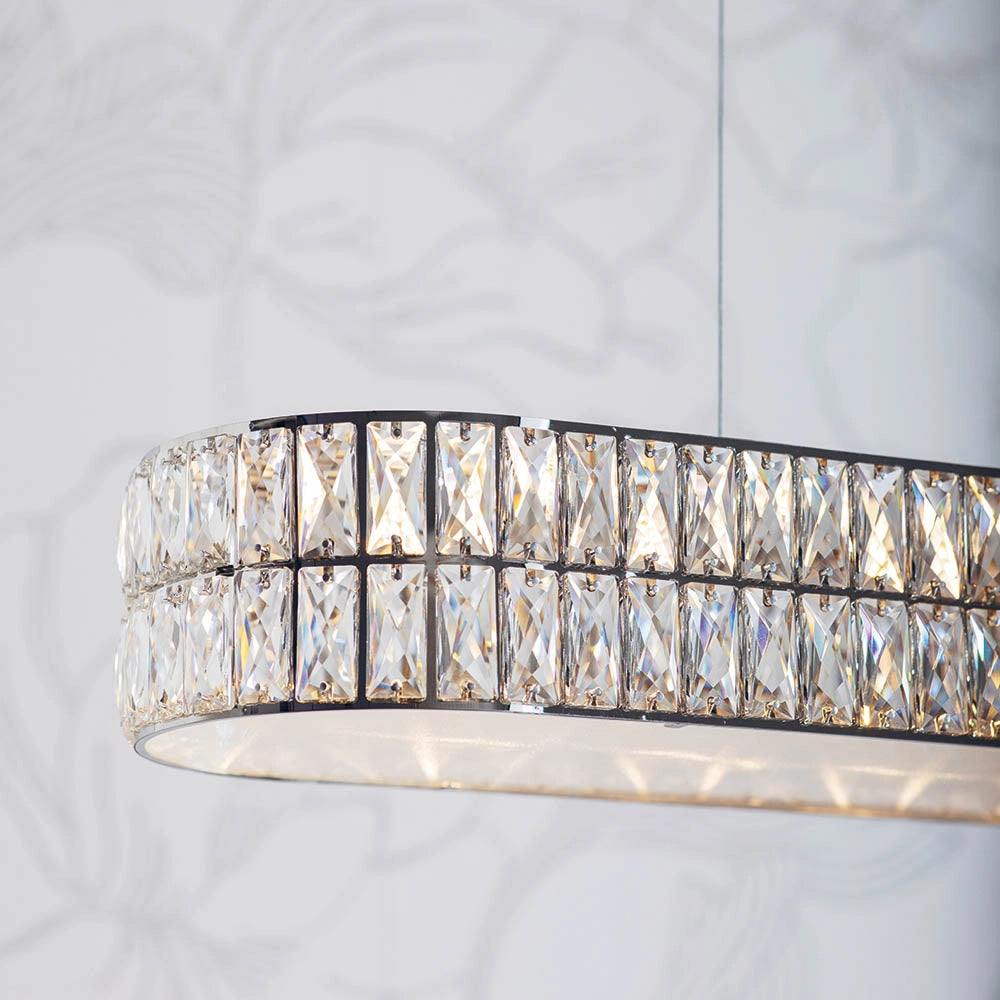 Lampadario sospensione Verina cristallo cromo LED 26W