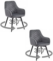 VALORA NANA360 Sedia girevole in velluto grigio scuro x 2