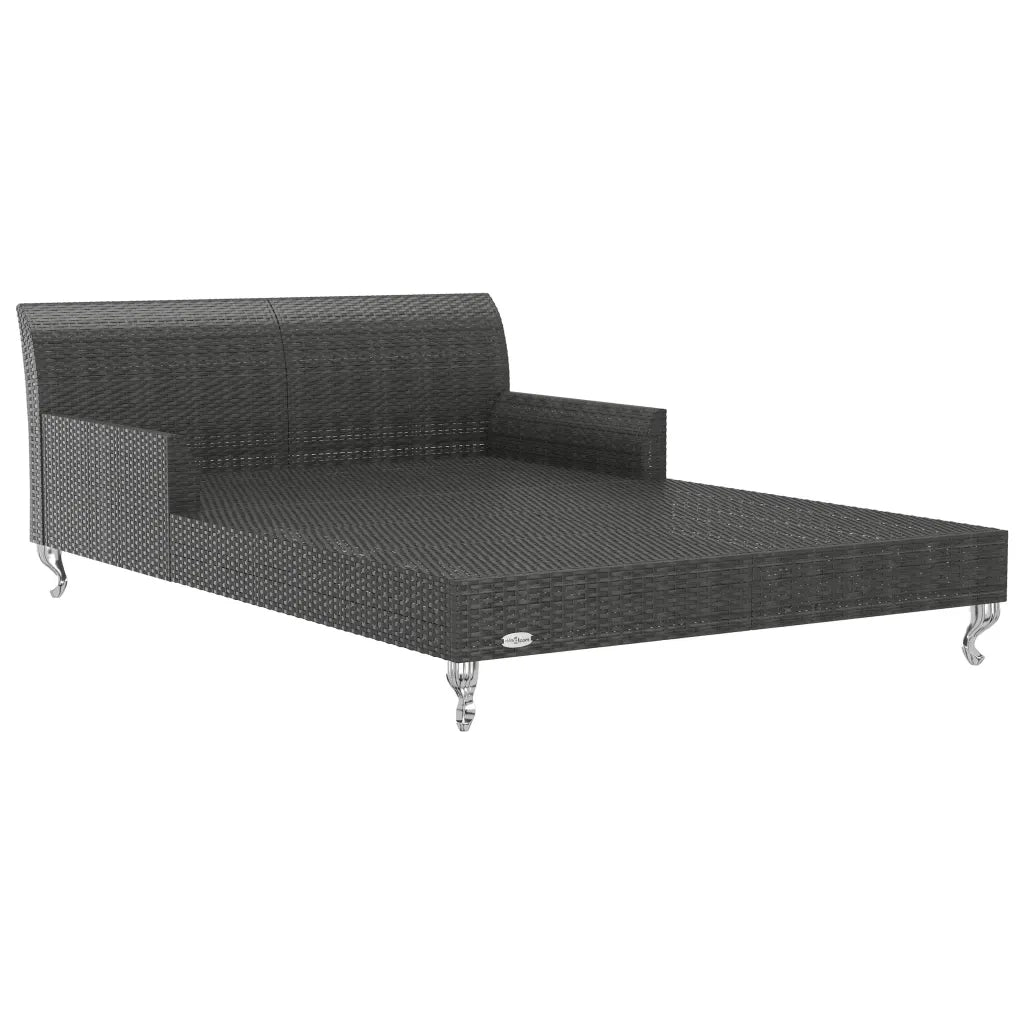 Lettino Prendisole per 2 Persone con Cuscini in Polyrattan Nero cod mxl 55524