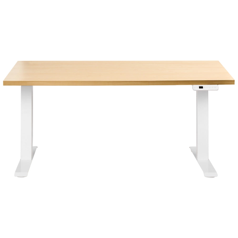 Scrivania regolabile in altezza elettricamente bianco 160 x 72 cm Struttura in acciaio verniciato a polvere