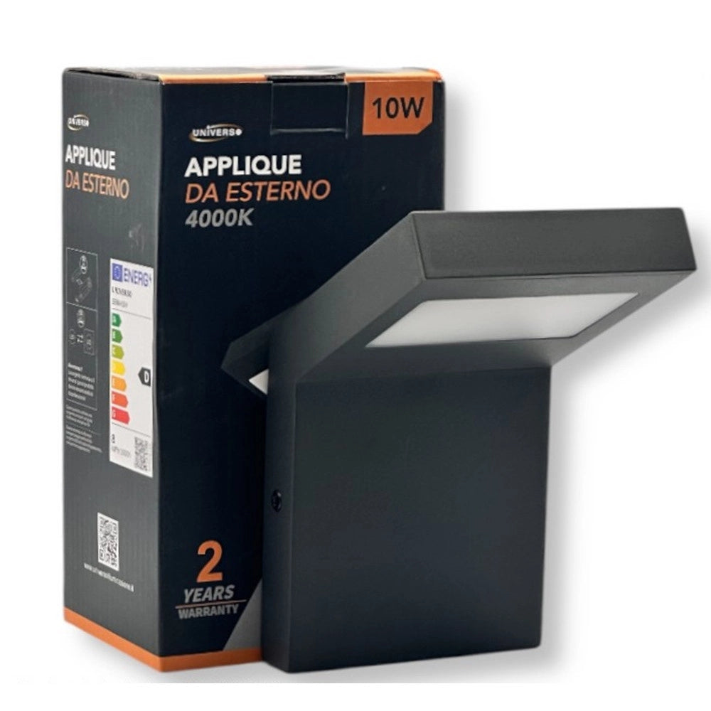 Trade Shop - Lampada Applique Led Da Giardino 10w Ip54 Lampione Bollard Da Muro Luce 4000k 954wa-h160 - Grigio Scuro