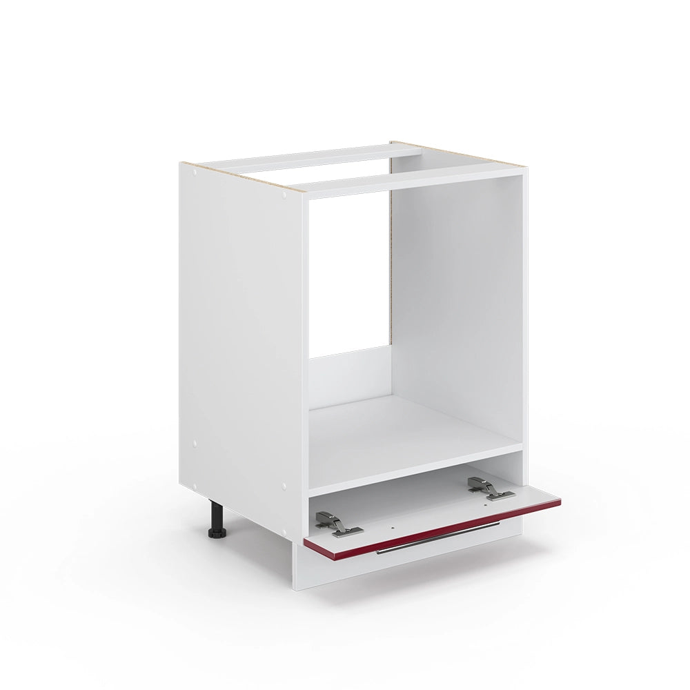 Mobile per forno da incasso Fame-Line Bordeaux lucido/Bianco 60 cm, PL Marmo Vicco