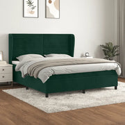 Giroletto a Molle con Materasso Verde Scuro 160x200 cm Vellutocod mxl 122221