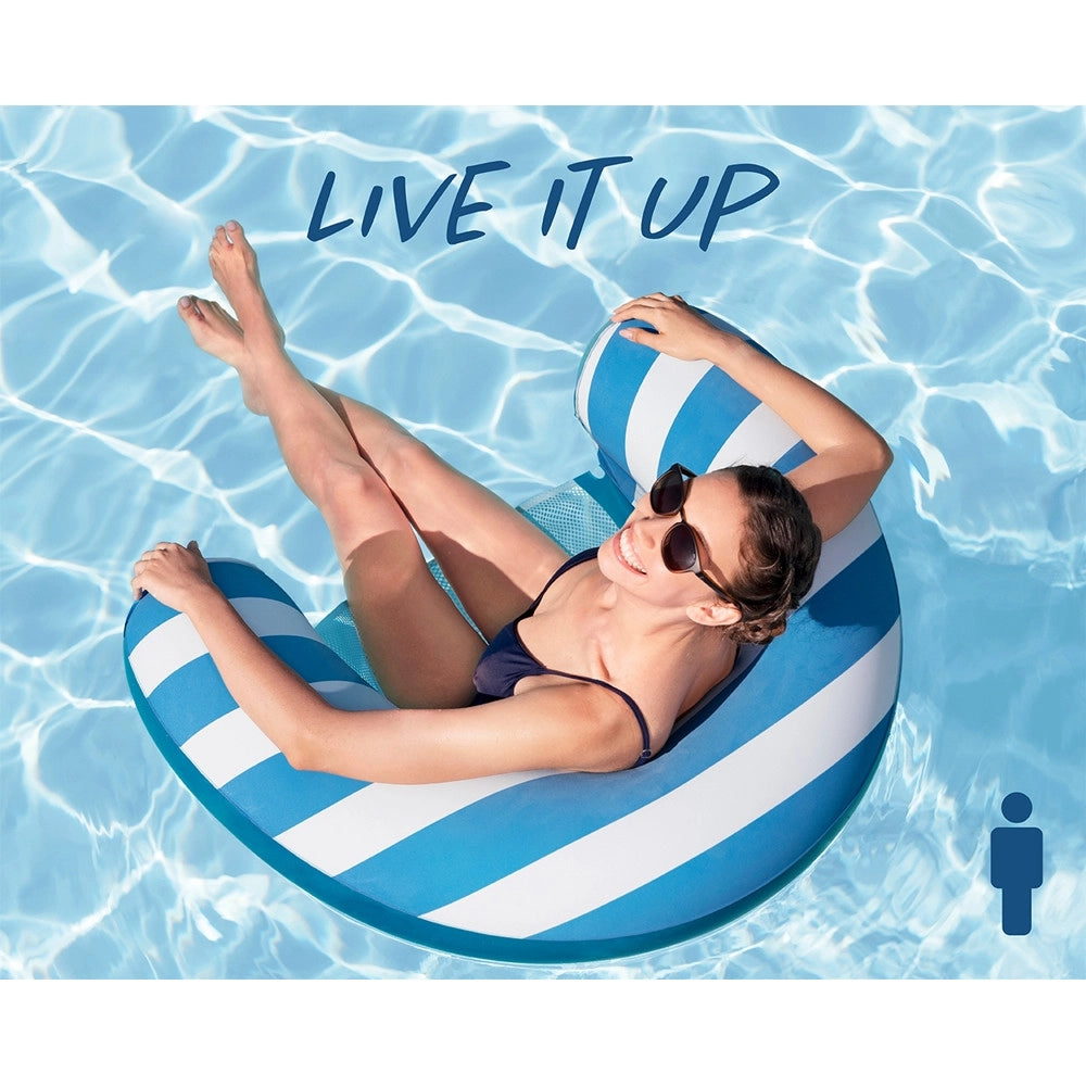 Trade Shop - Sedile Sedia Galleggiante Da Piscina Con Superficie In Velluto Seduta In Rete 43852 -
