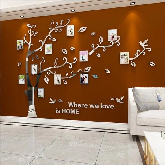 Decorazione per Parete 3D DIY Foto Stickers di Piante Stickers per Parete Grande Adesivi Autoadesivi per Parete Decorazione per Parete (Specchio Laterale, L)