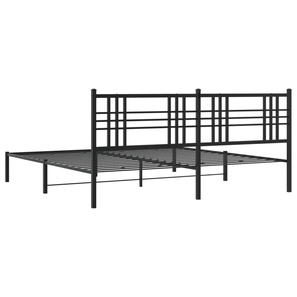 vidaXL Giroletto con Testiera in Metallo Nero 183x213 cm