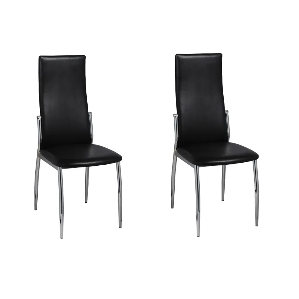 Sedie da Pranzo 2 pz Nere in Similpelle 60569