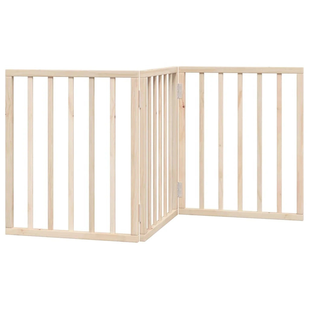 Cancelletto di sicurezza pieghevole per cani a 3 pannelli 150 cm legno di pioppo marrone 02_0023068