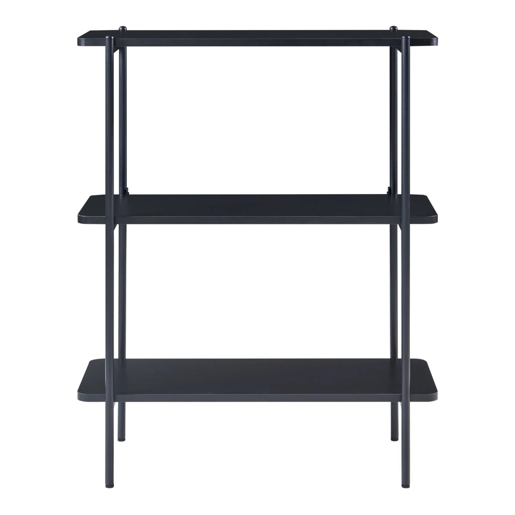 Scaffale dal design senza tempo per soggiorno o camera da letto mobile contenitore indipendente 100 x 80 x 34 cm nero 03_0011153