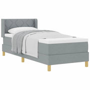 Letto singolo | Letto per adulti | Letto a molle con testiera Grigio chiaro 200 x 80 cm Tessuto