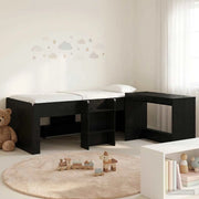Struttura del Letto con Scrivania 2 pz Rovere Nero 3423447