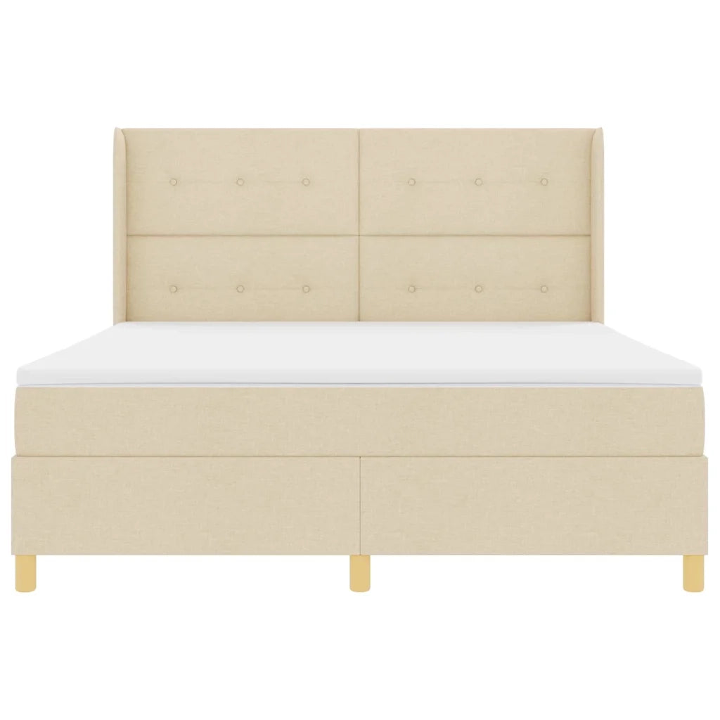 Letto a molle con materasso Crema 180 x 200 cm Tessuto 3341852