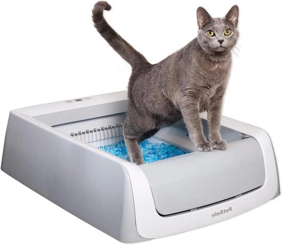 Cassetta per Gatto Auto-Rinascibile con Cassetta di Ricambio e Grit Cristallino di Alta Assorbimento e Puro 2a Generazione Bianca