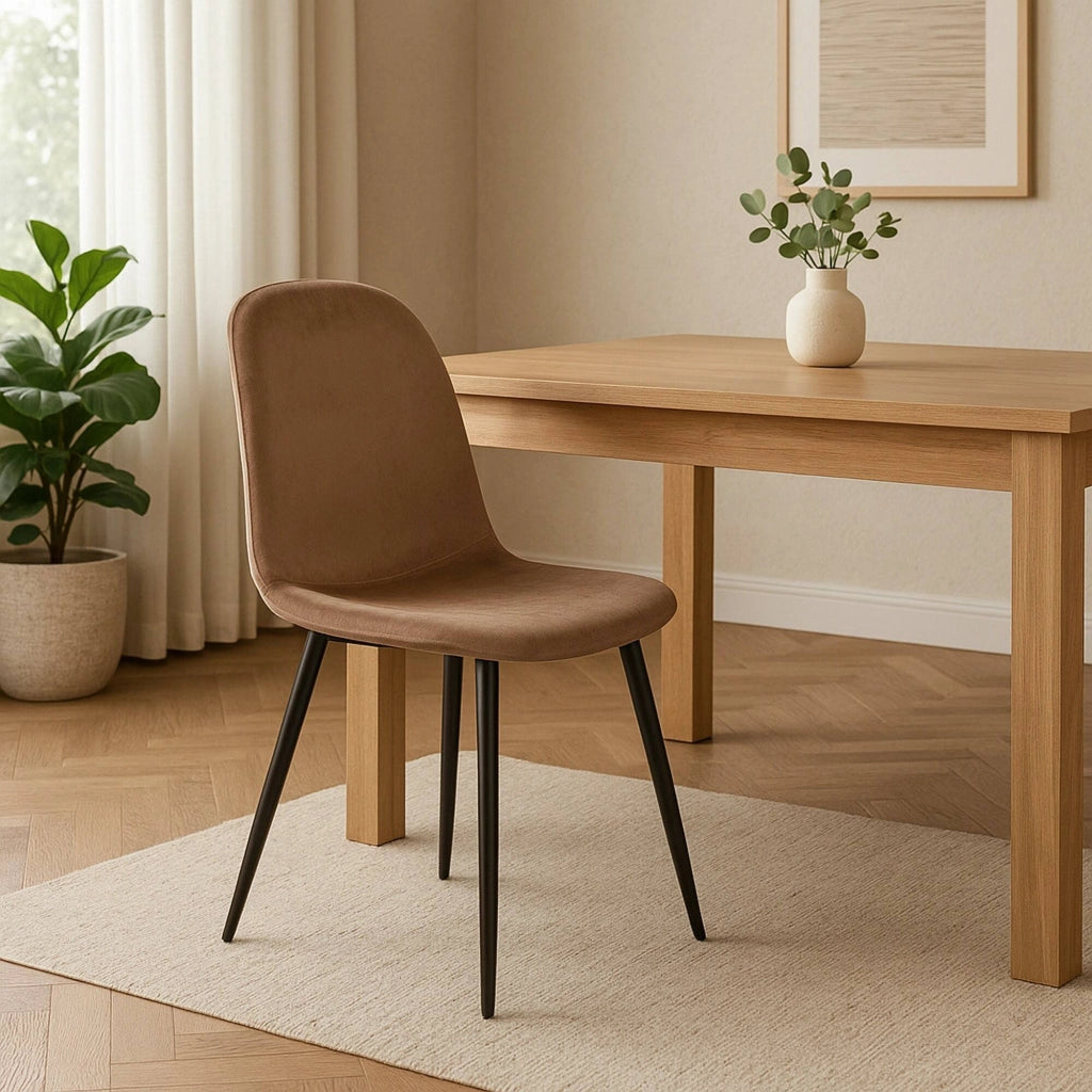 Sedia Arter, Poltrona rivestita in velluto, Sedia da pranzo imbottita, Seduta per riunioni, 45x56h87 cm, Grigio