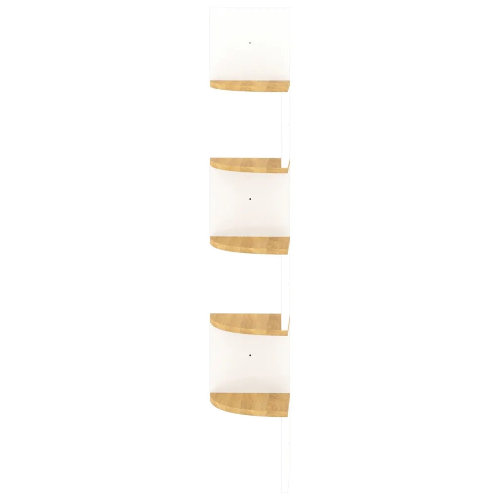 Scaffale Angolo Muro Bianco Rovere Sonoma 19x19x123 Multistrato 326836