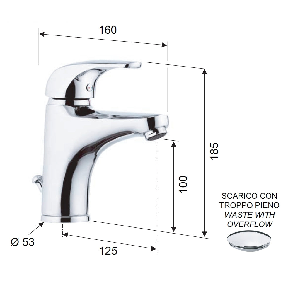 Rubinetto monocomando per lavabo- serie project