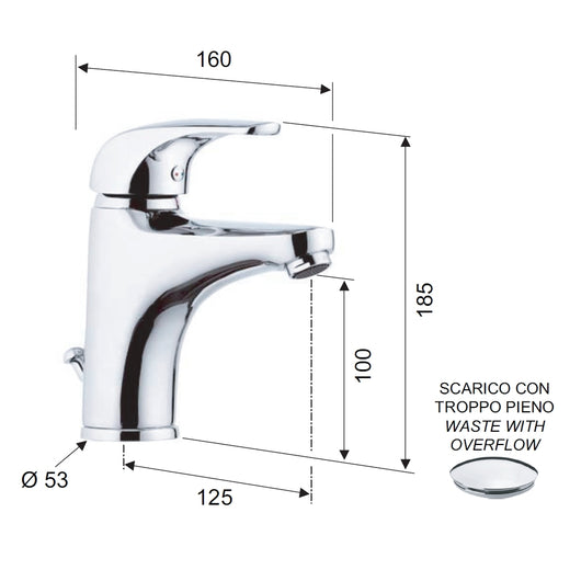 Rubinetto monocomando per lavabo- serie project