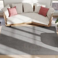 Tappeto Salotto 160x230 cm Lavabile in Lavatrice Pelo Lungo Stile Moderno Tapeto per Soggiorno Camera da Letto Grigio Chiaro