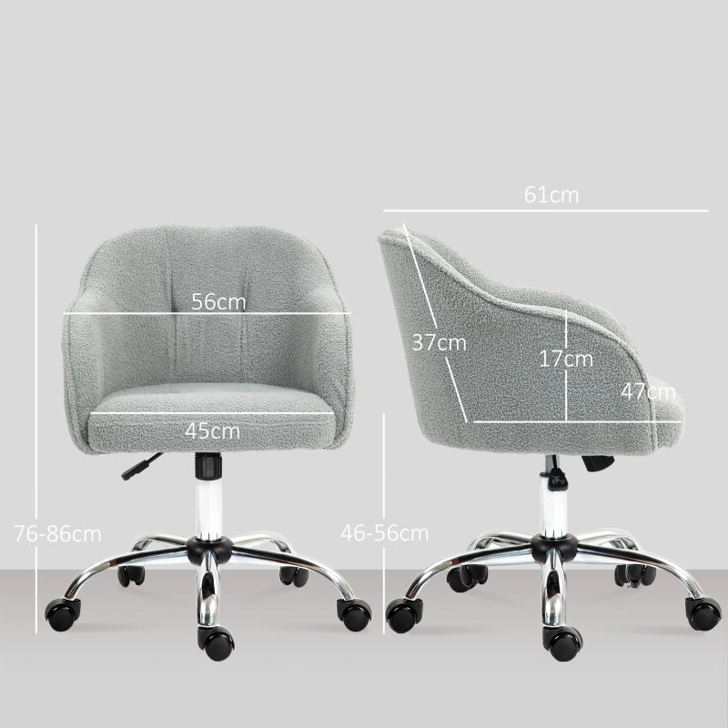 Sedia da ufficio girevole ergonomica con altezza regolabile funzione dondolo braccioli e ruote in poliestere grigio