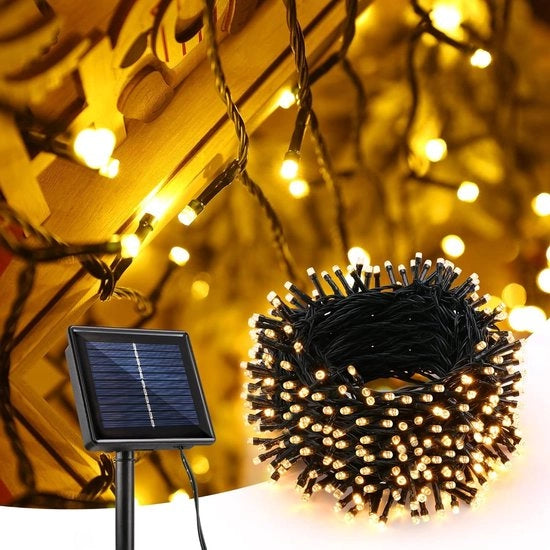 Decorazione di Natale all'aperto 32 m 300 led catena di luci alimentata da energia solare per all'aperto - 8 modalità impermeabile - decorazione di giardino Casa automazione catena di luci con telecomando