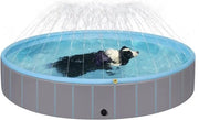 Piscina per bambini - Piscina per animali domestici - Piscina per cani - Piscina per animali - Piscina portatile - 80 cm di larghezza - 20 cm di altezza - Con fontana - Con superficie antiscivolo - Materiale PVS - Piscina per cani - Esterno
