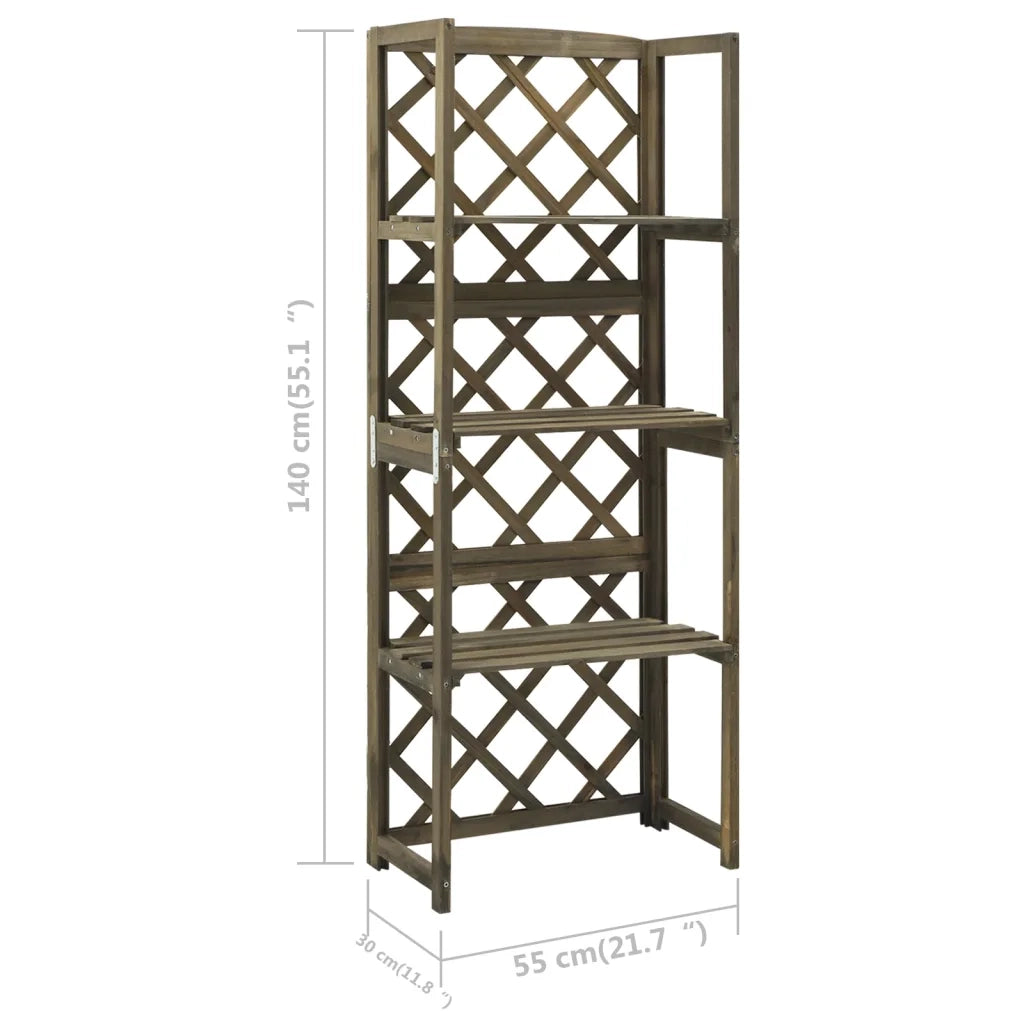 Graticcio con Ripiani Grigio 55x30x140cm in Massello di Abete CFW7076433