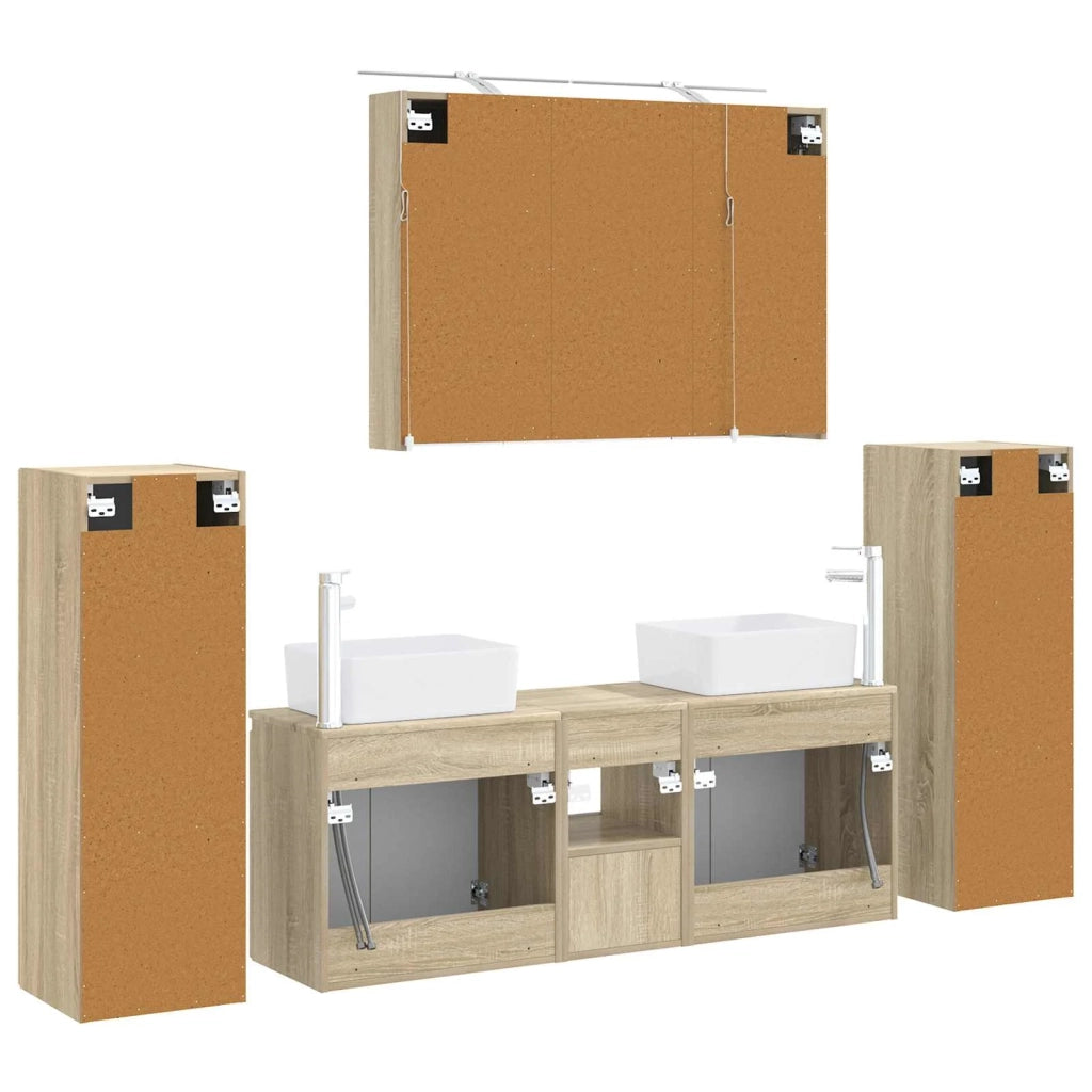 Set di mobili per il bagno 6 pcs Rovere Sonoma 3407161
