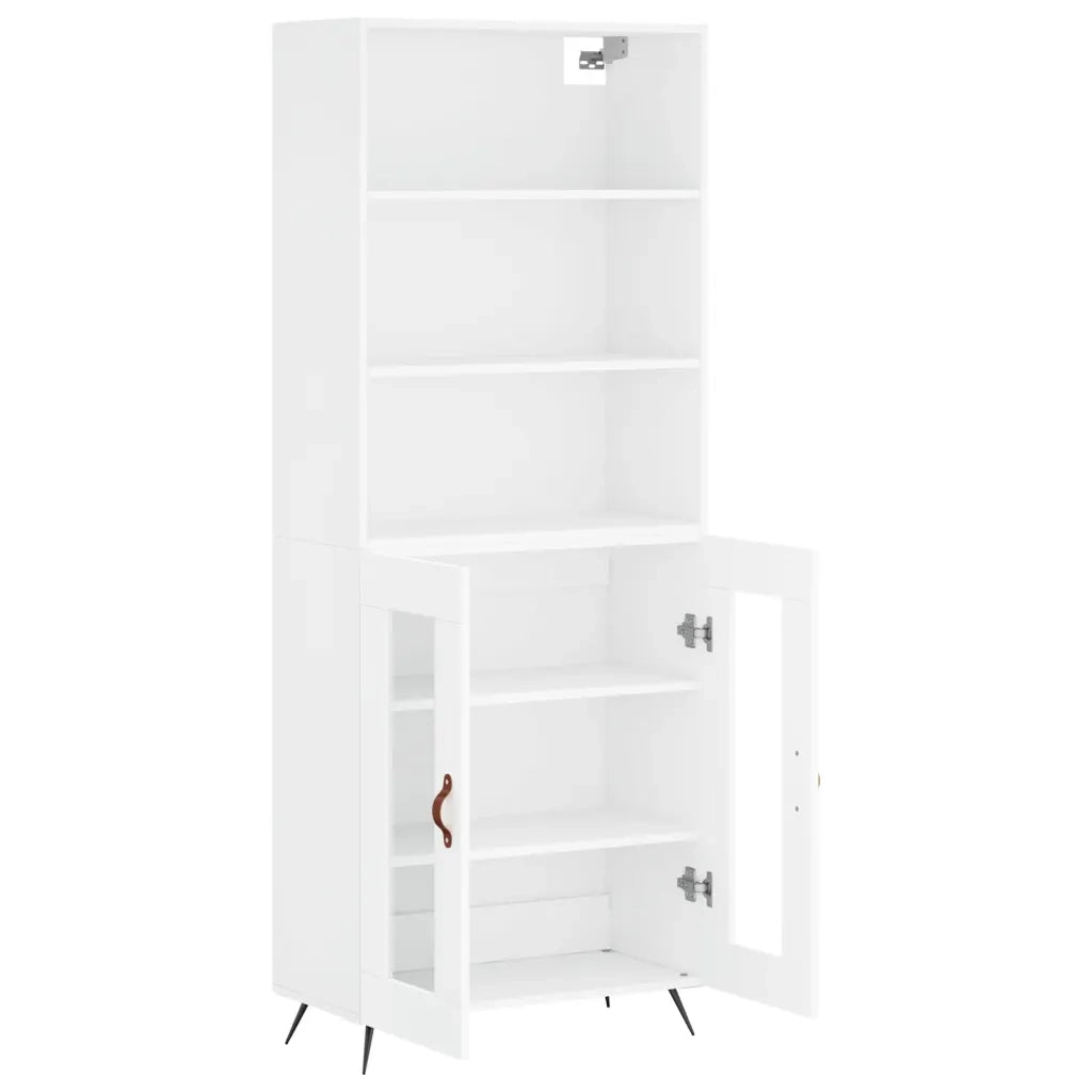 Credenza | Madia | Buffet da pranzo | Armadio da pranzo Bianca 69,5x34x180 cm in Legno Multistrato