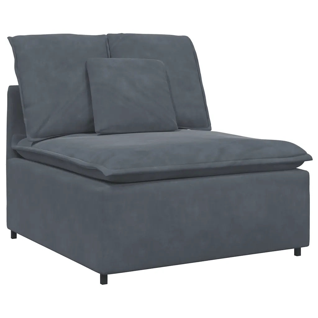 Modulo Centrale Divano Modulare con Cuscini Grigio Scuro 100 cm CFW9541336