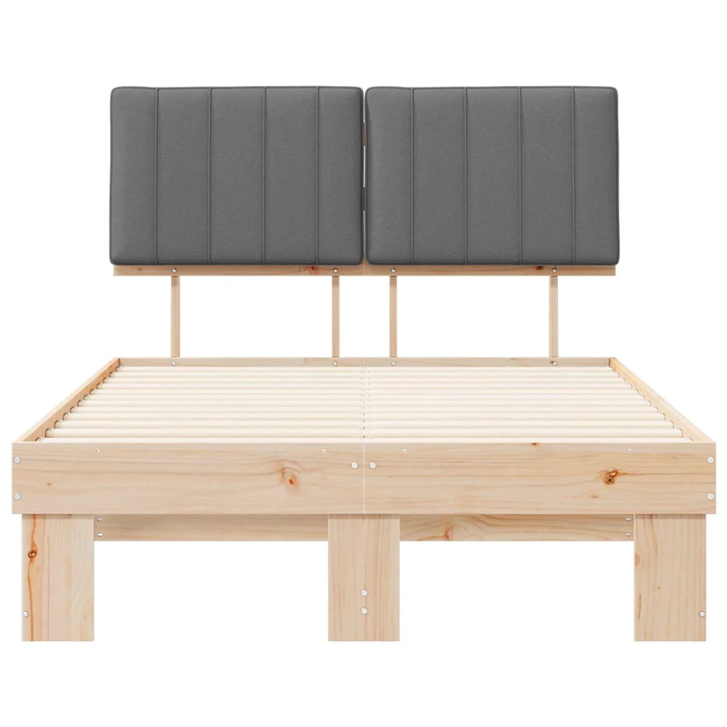 Letto con Testiera Rivestita Grigio chiaro 120 x 190 cm