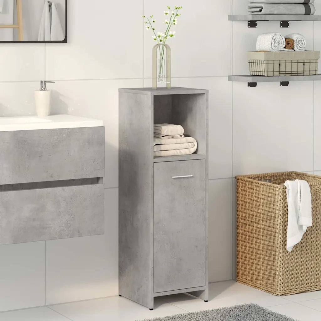 Mobile da Bagno Grigio Cemento 30x30x95 cm in Legno Multistrato 856032