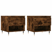 2 pz Tavolini salotto | Tavolino da caff¨¨ | Tavolino da Soggiorno Rovere Fumo 50x46x50 cm Legno Multistrato