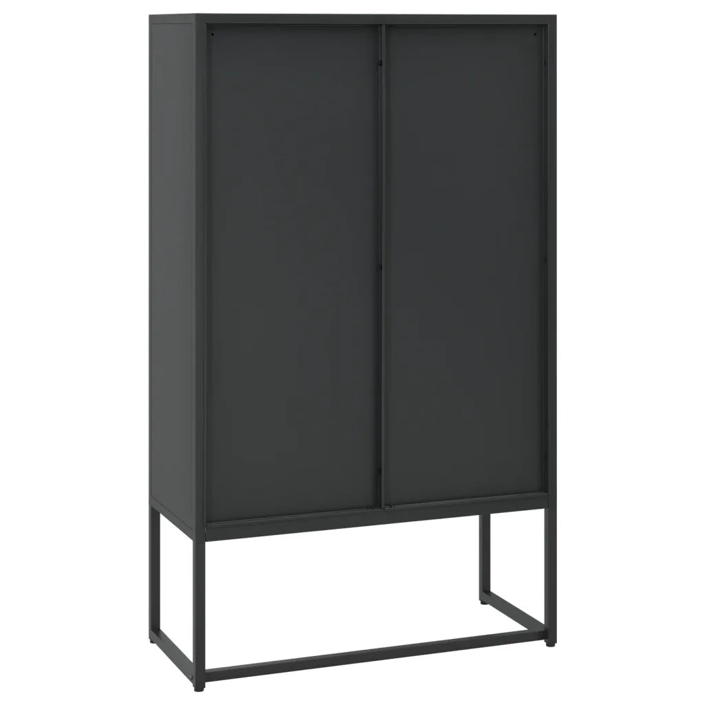 Credenza Alta Nera 80x35x135 cm in Acciaio cod mxl 40304