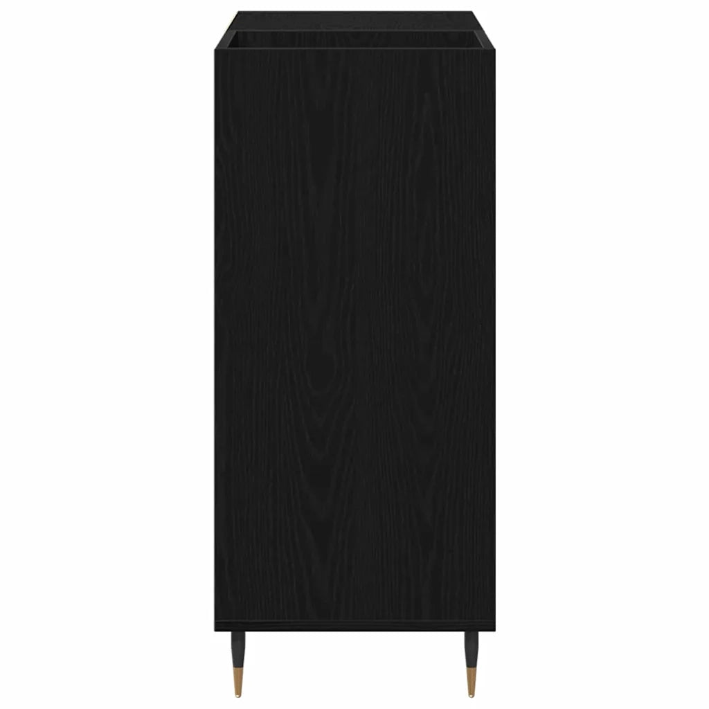 Mobile porta vinili con lo scaffale Rovere Nero 85 x 38 x 89 cm 862910