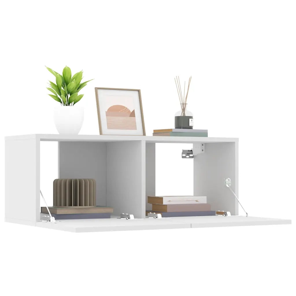Mobili TV 2 pz | Armadietto TV | Mobile Porta TV Bianchi 80x30x30 cm in Legno Multistrato
