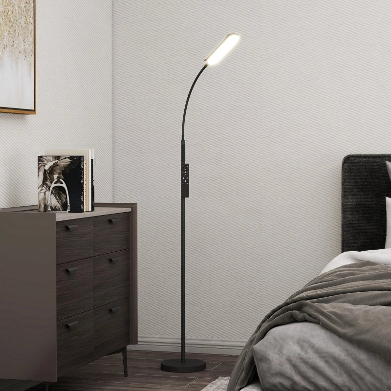 Lampada da terra a LED, dimmerabile, con telecomando e controllo touch, lampada da terra per soggiorno con collo d'oca regolabile a 360¡ã, timer di 1