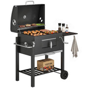 Barbecue Smoker per Giardino ¨C zephmum ¨C Grigio, Acciaio, 113x65x108 cm