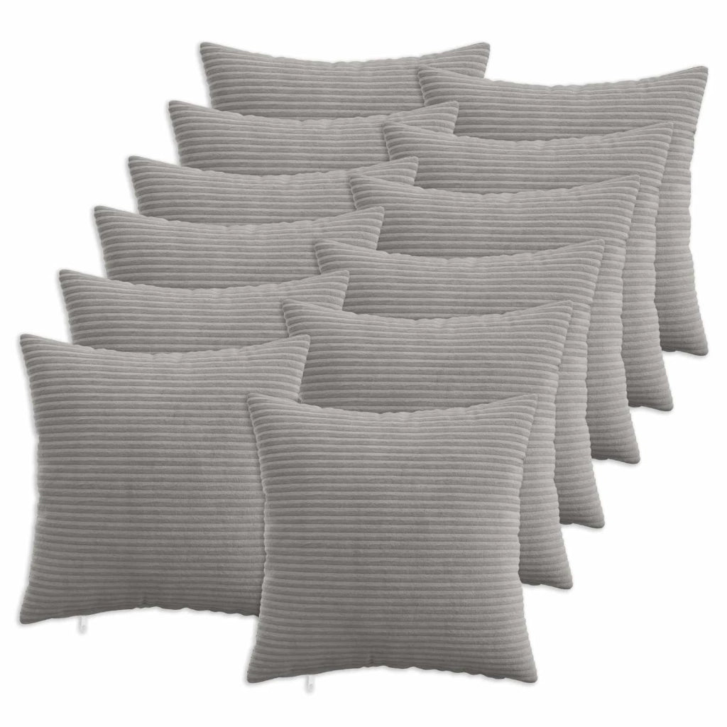 Federa 12 pcs HEERLEN Grigio Chiaro 40 x 40 cm corduroy 908445