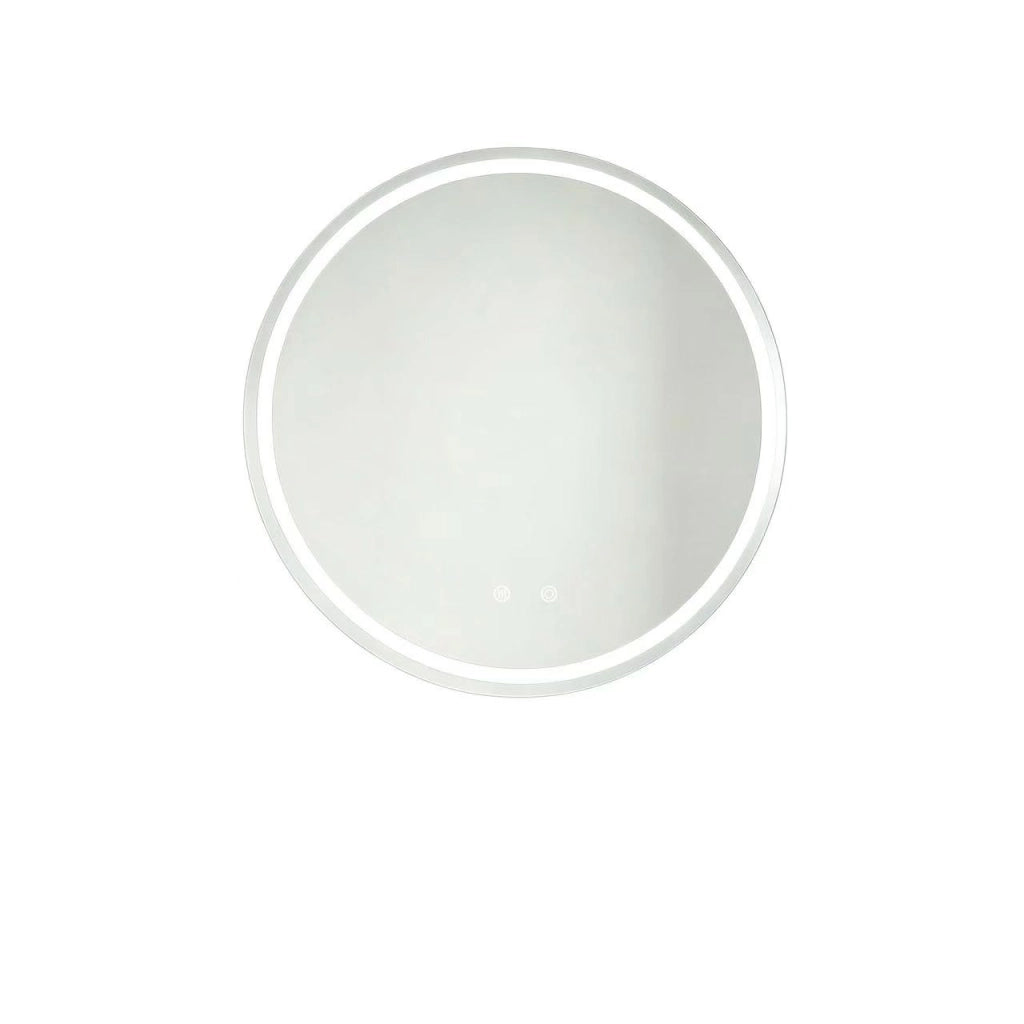 SPECCHIO DA BAGNO LED rotondo 90x90 cm argento con funzione antiappannamento