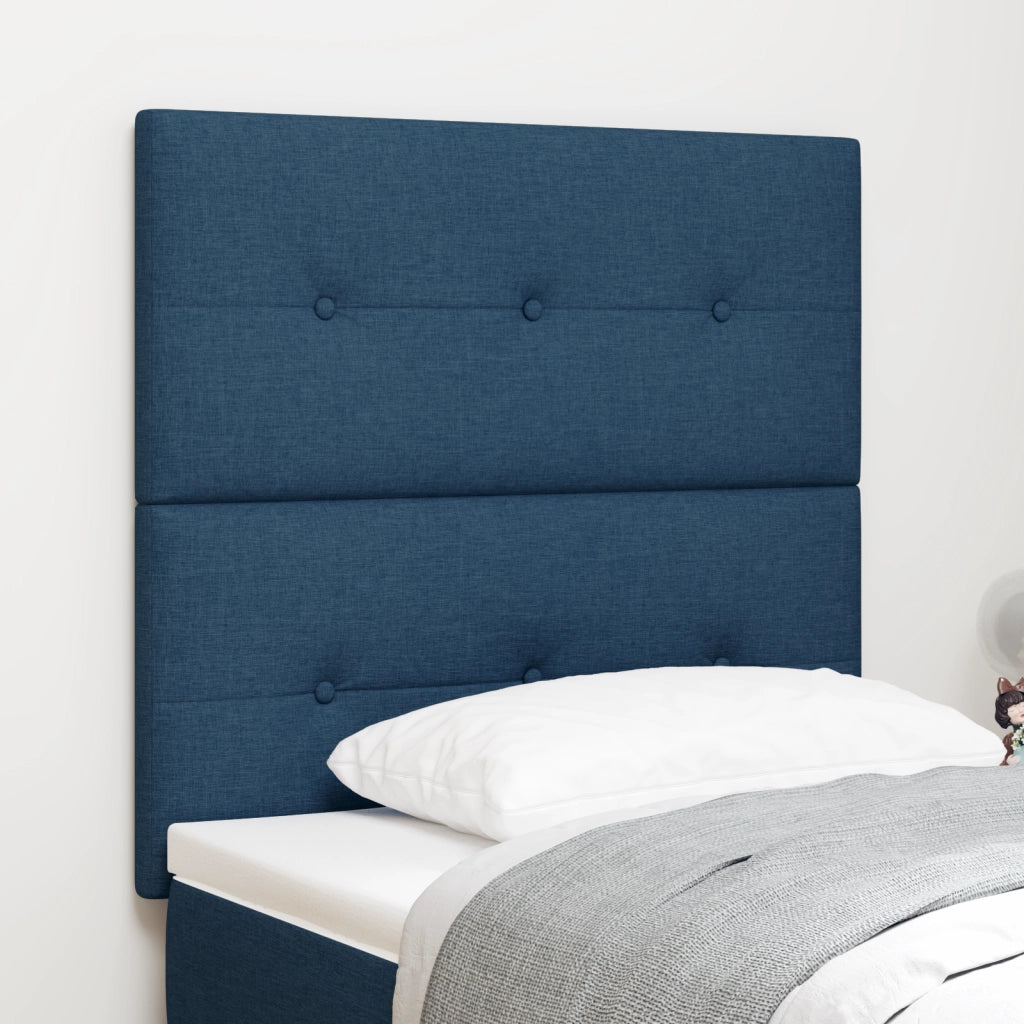 Testiera  Button Tufted Blu 100 cm in Tessuto