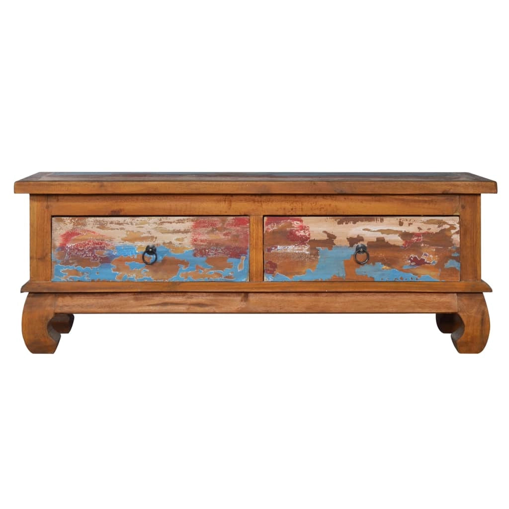 Mobile TV multimediale scaffale per televisione televisione buffet sala da pranzo soggiorno camera da letto 110 x 35 x 40 cm legno di teak riciclato marrone 02_0025753