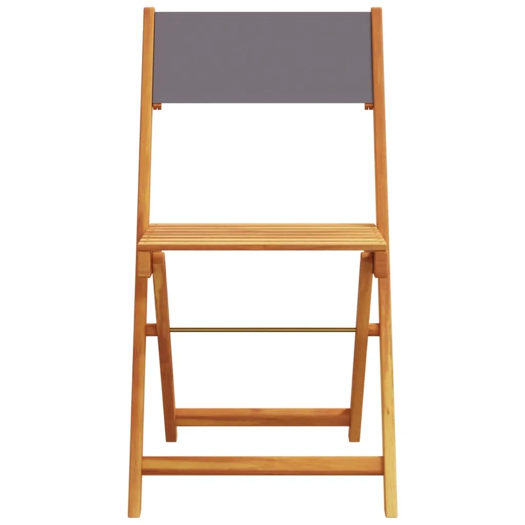 Set Pranzo da Giardino 5pz Antracite Tessuto e Legno Massello