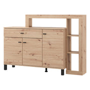 Madia Piriap, Credenza un Cassetto, 145x35x101h cm Marrone Rovere Nodi