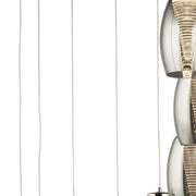 Lampadario Contemporaneo Ciclon Acciaio Cromo Vetro Fumè Led 63W 3000K
