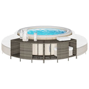 vidaXL Scaffali Portaoggetti Vasca Idromassaggio 2pz Polyrattan Grigio